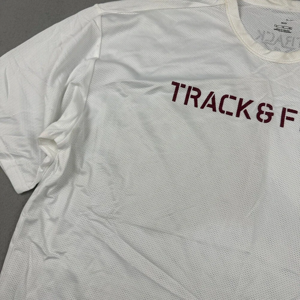 Nike Shirt Men Extra Large White Track & Field Dri-Fit Mesh Star Logo Running *